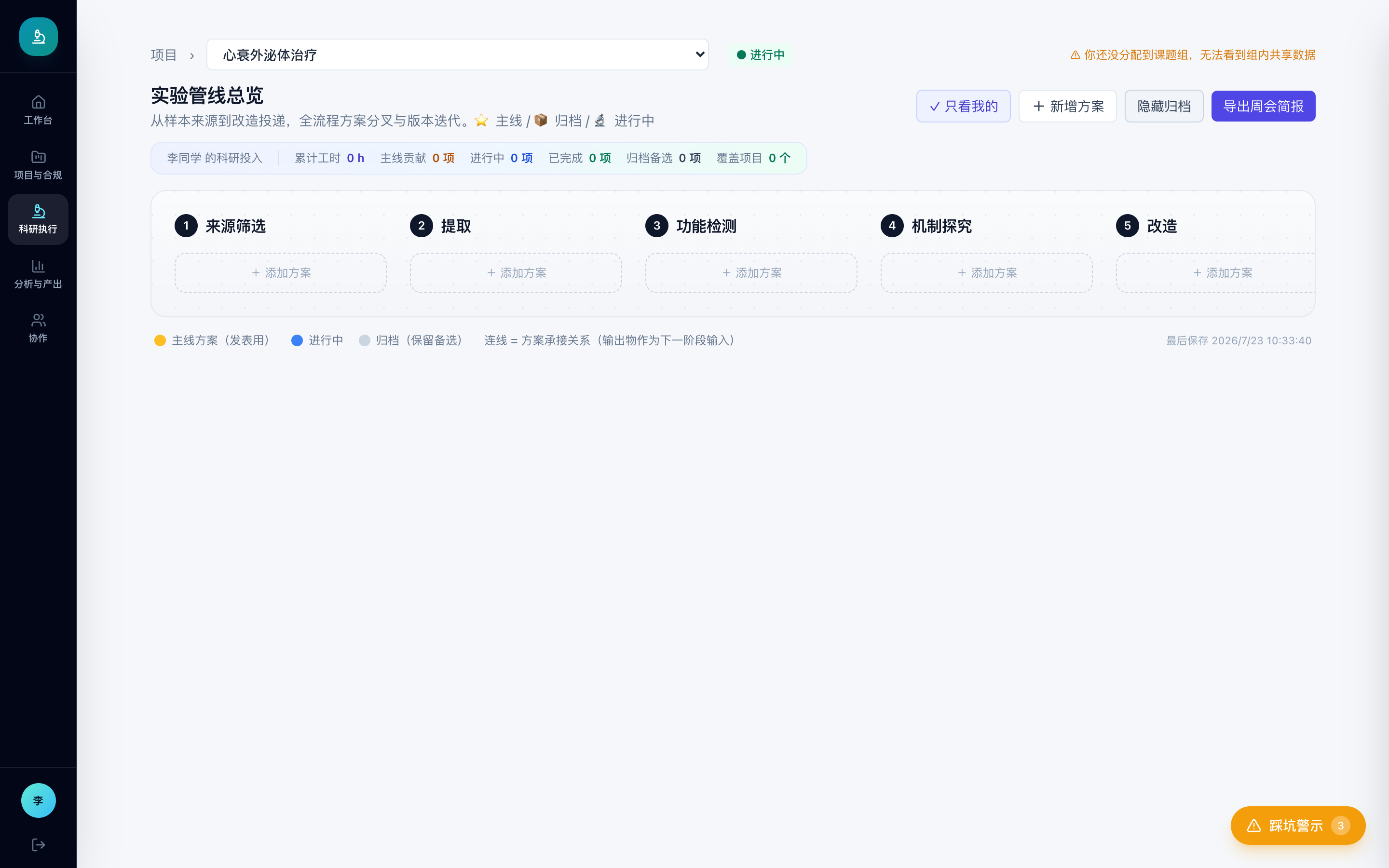 柏研实验管线总览